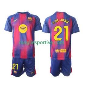 Completo Calcio Barcellona Frenkie de Jong 21 Bambino Divisa Prima 2025-2026